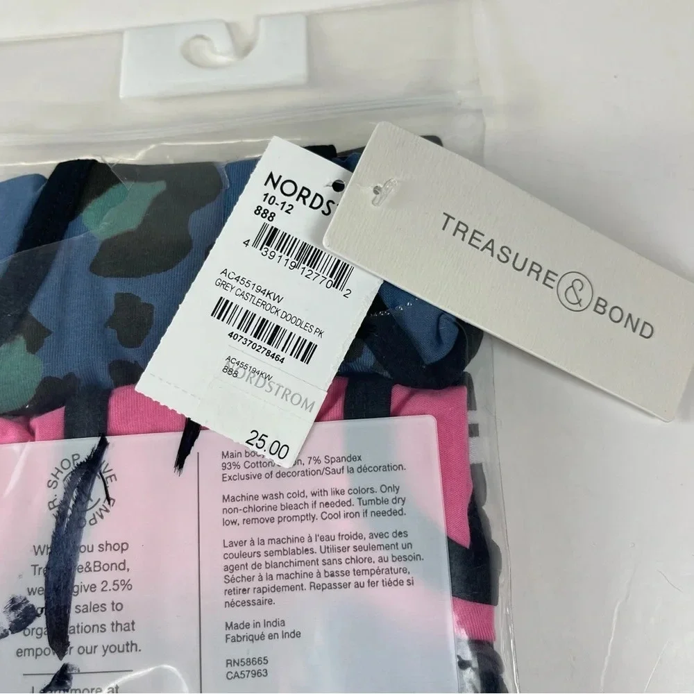 NEW Treasure & Bond 3 Pack Underwear Girls 10/12 Multicolor Short Cotton Blend